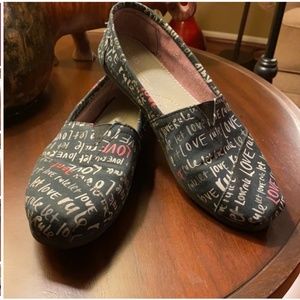 Toms Black 'Classic - Let Love Rule' Slip-On